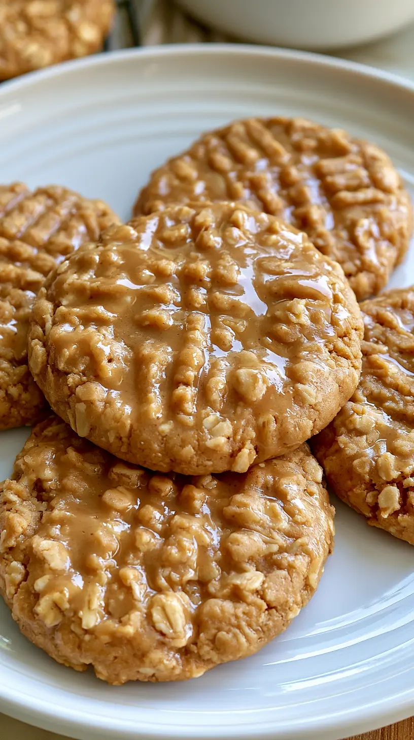 Serving suggestion for 3-Ingredient Peanut Butter Oatmeal Cookies — 3-Ingredient Peanut Butter