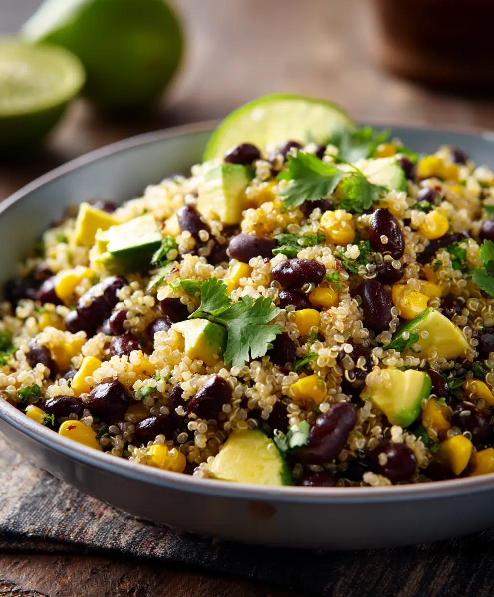 Black Bean, Corn, and Avocado Quinoa Salad — homemade Black Bean, Corn, and Avocado Quinoa Salad recipe