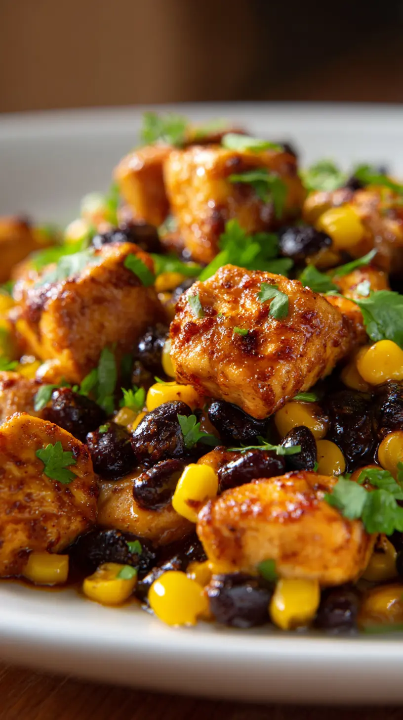 Black Bean Corn & Chicken Skillet Serving suggestion for Black Bean Corn & Chicken Skillet — Black Bean Corn & Chicken Skillet