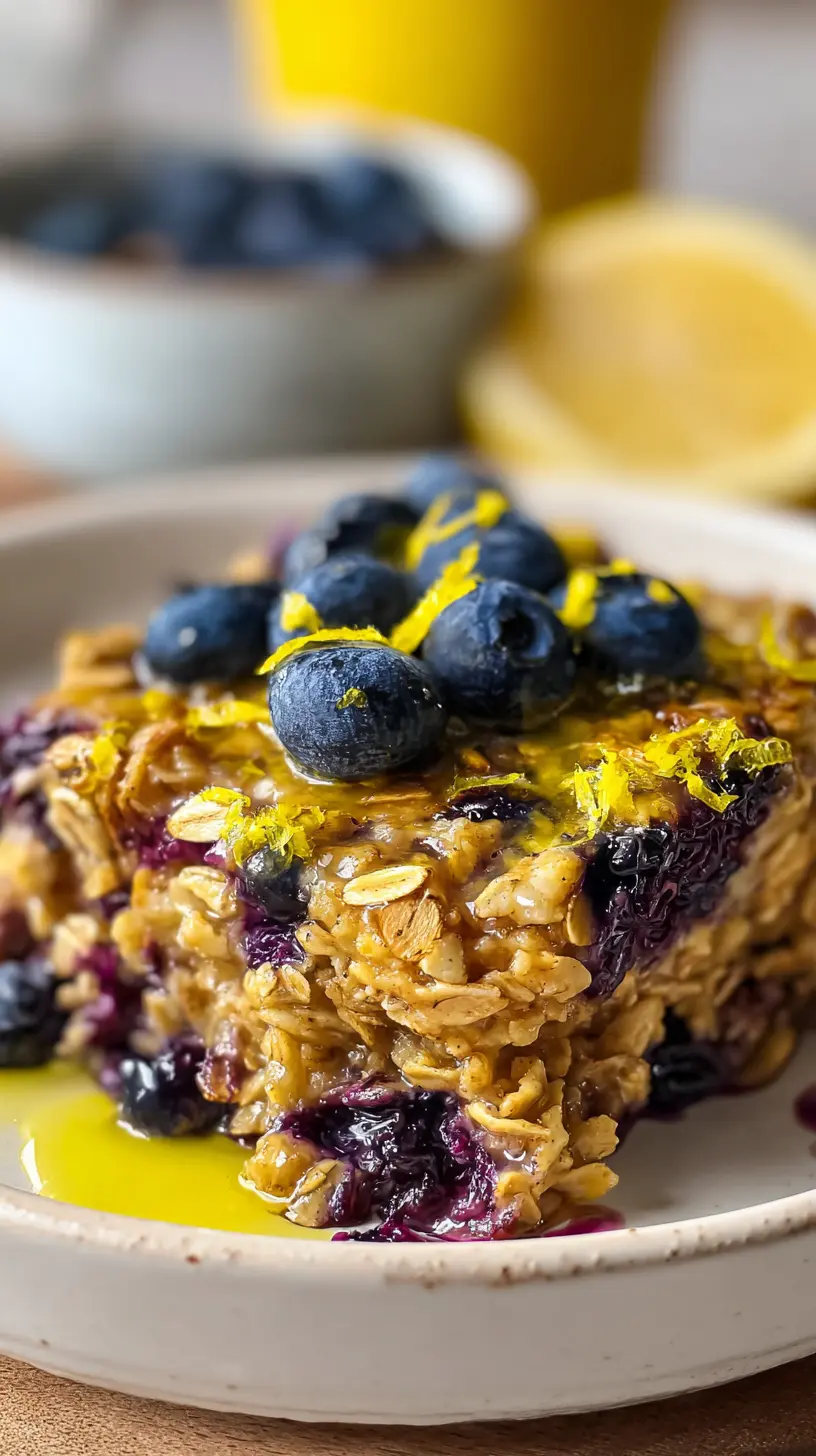 Blueberry Lemon Baked Oatmeal Step-by-step preparation of Blueberry Lemon Baked Oatmeal (blueberry lemon baked oatmeal)
