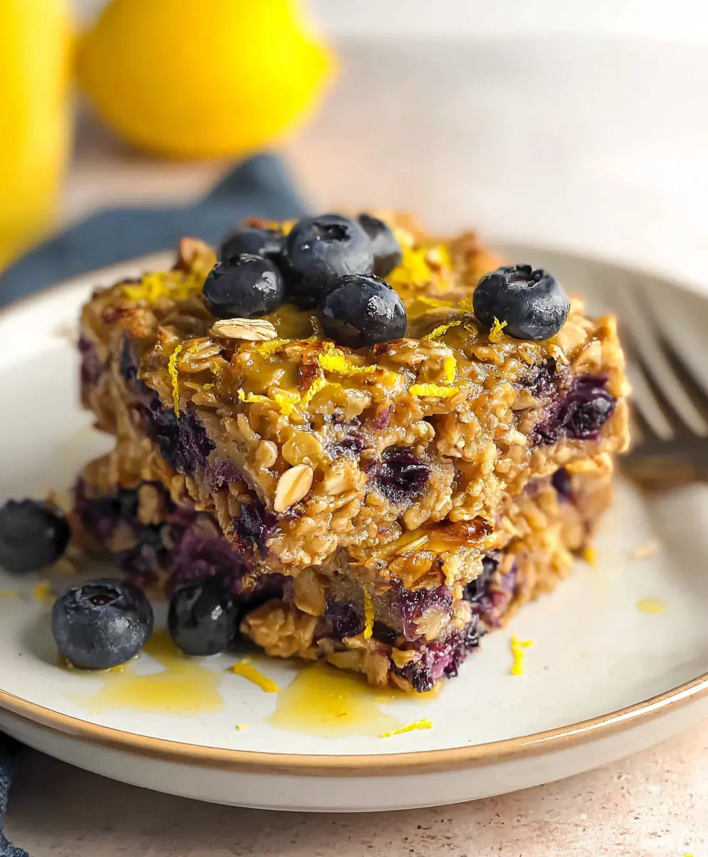 Blueberry Lemon Baked Oatmeal — homemade blueberry lemon baked oatmeal recipe
