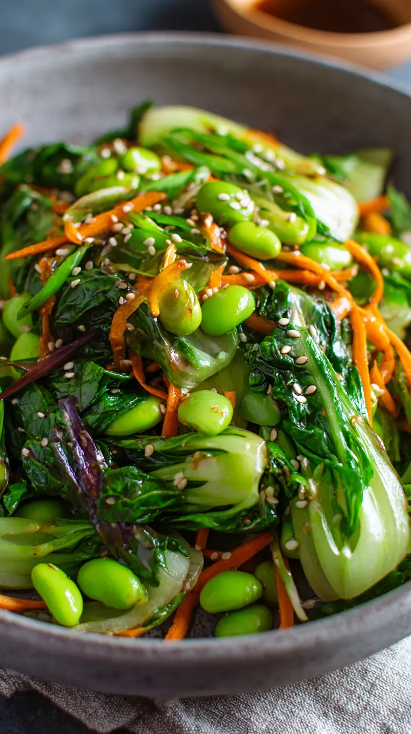 Bok Choy & Edamame Salad with Sesame Dressing Step-by-step preparation of Bok Choy & Edamame Salad with Sesame Dressing (Bok Choy Edamame Salad)