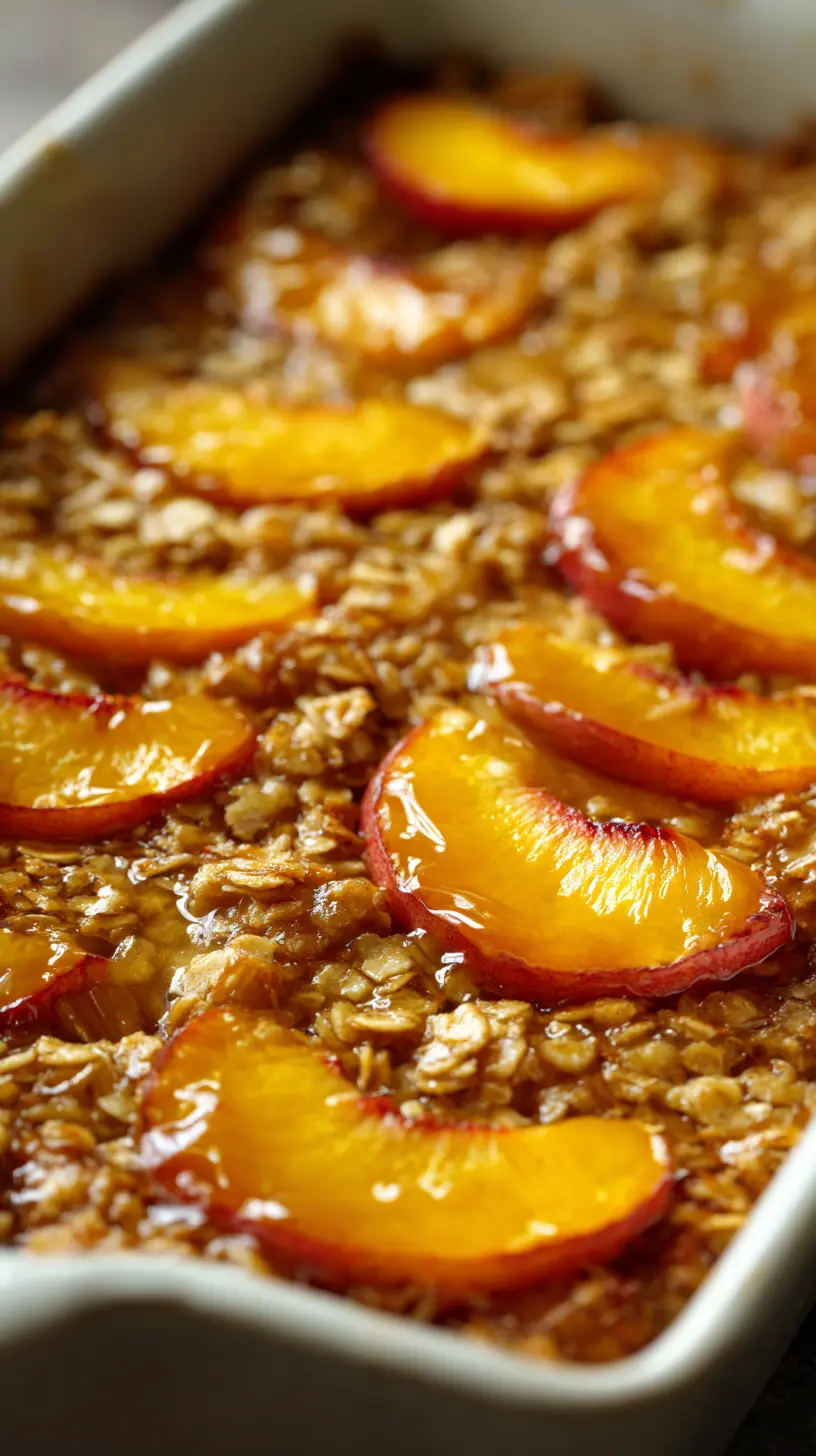 Brown Sugar Peach Oatmeal Bake Step-by-step preparation of Brown Sugar Peach Oatmeal Bake (Brown Sugar Peach Oatmeal Bake)