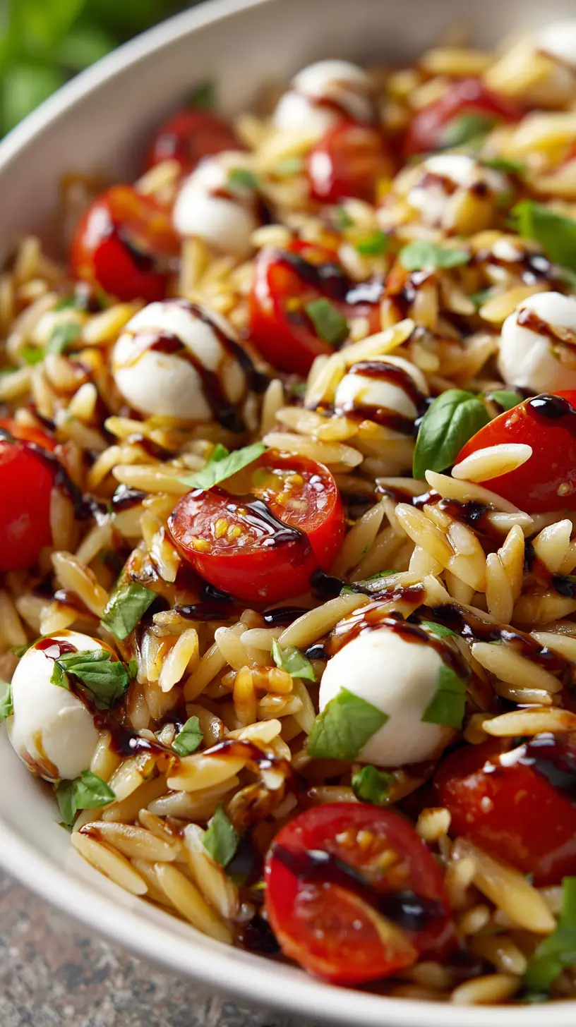 Step-by-step preparation of Caprese Orzo Pasta Salad (Caprese Orzo Pasta Salad)