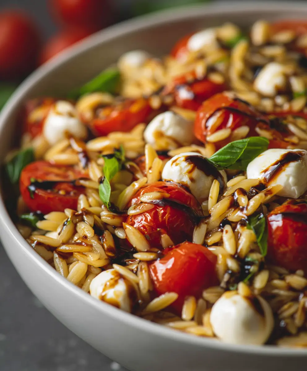 Caprese Orzo Pasta Salad — homemade Caprese Orzo Pasta Salad recipe