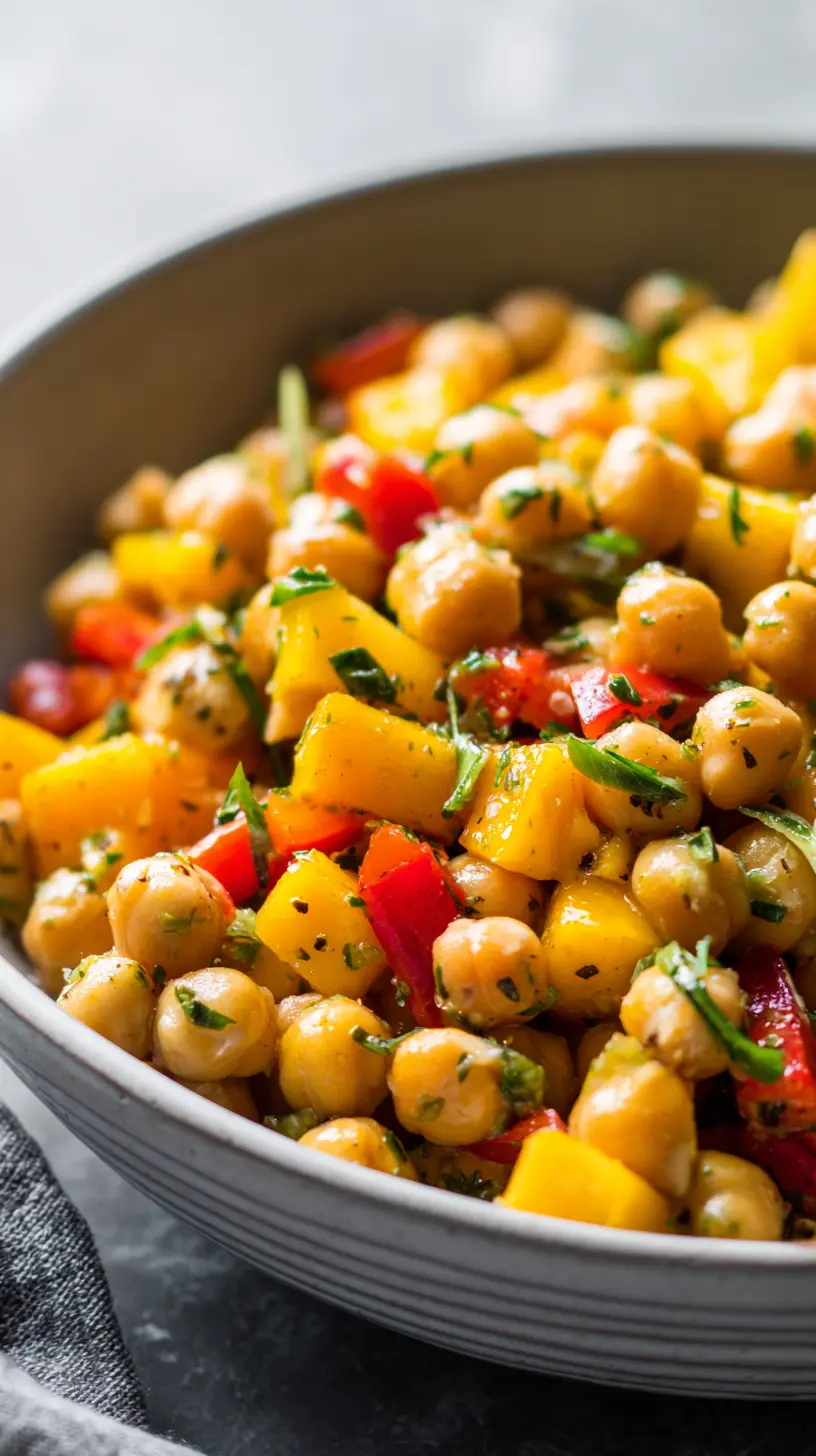 Chickpea Mango Salad with Honey-Jalapeño Dressing Serving suggestion for Chickpea Mango Salad with Honey-Jalapeño Dressing — Chickpea Mango Salad