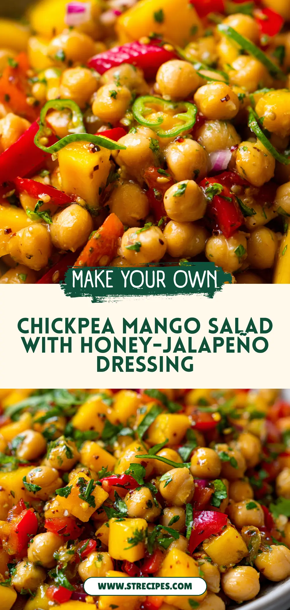 Chickpea Mango Salad with Honey-Jalapeño Dressing Chickpea Mango Salad with Honey-Jalapeño Dressing — homemade Chickpea Mango Salad recipe