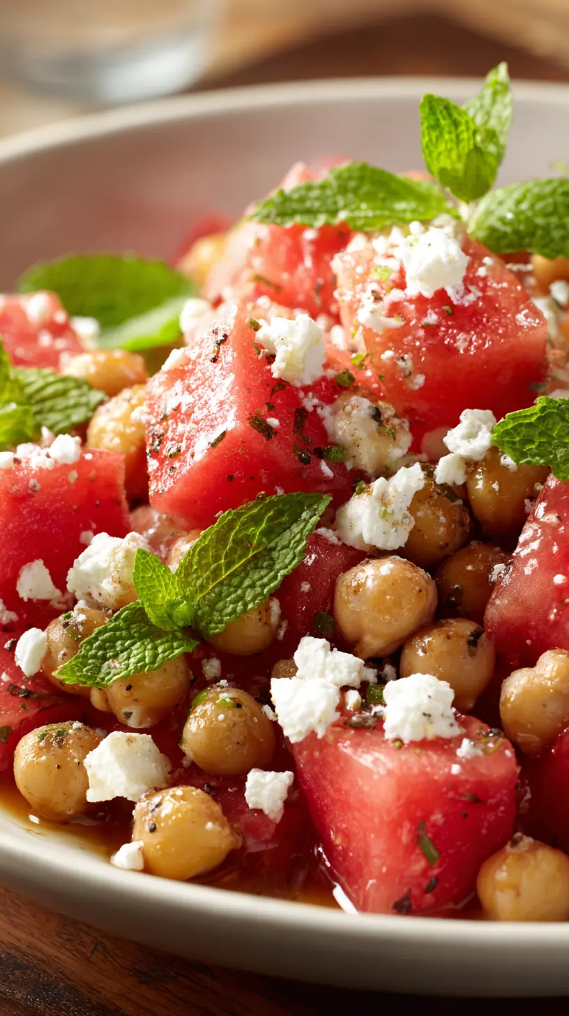 Chickpea Watermelon & Feta Summer Salad Step-by-step preparation of Chickpea Watermelon & Feta Summer Salad (chickpea watermelon feta salad)