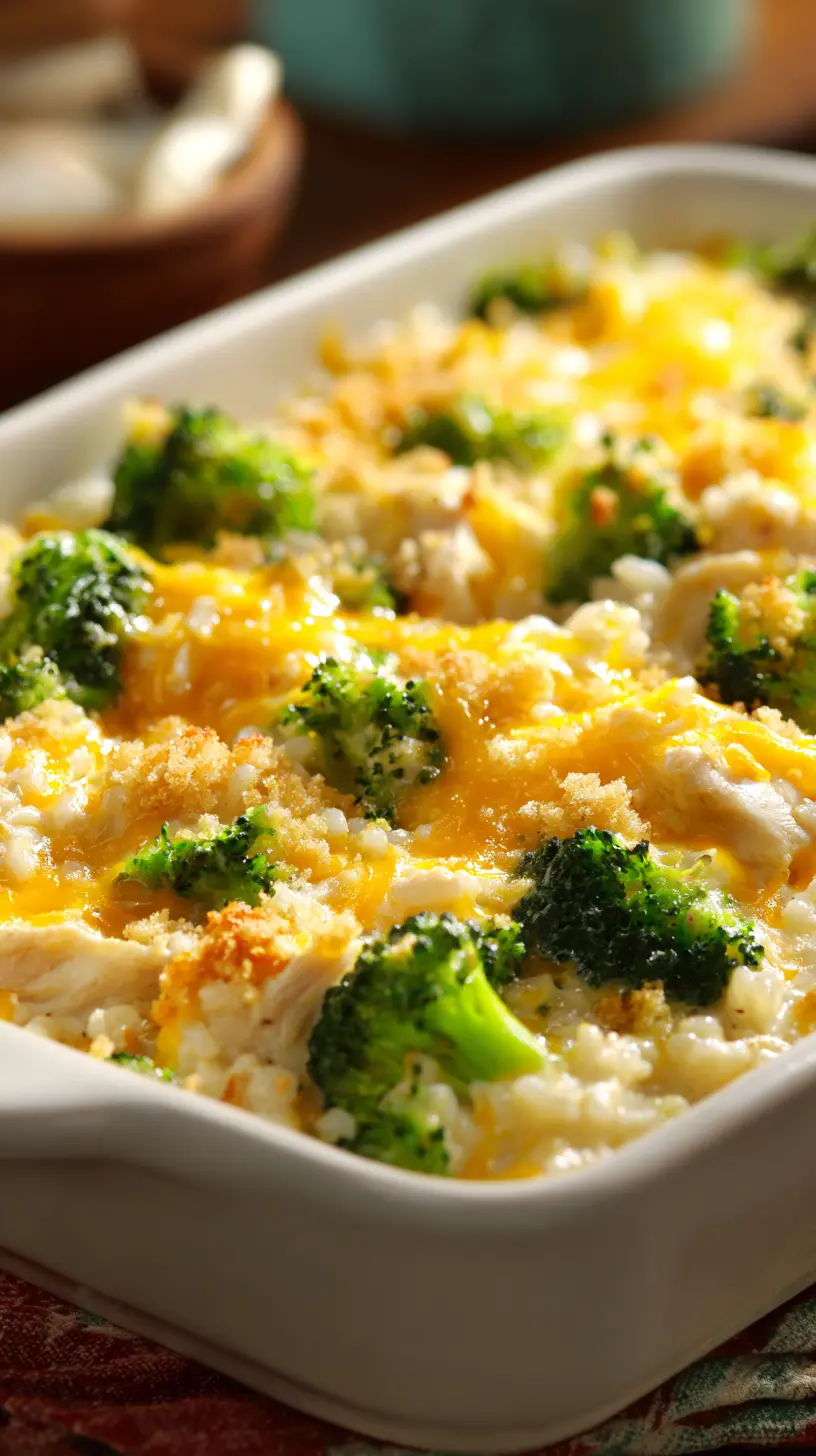 Creamy Chicken Broccoli Rice Casserole Serving suggestion for Creamy Chicken Broccoli Rice Casserole — chicken broccoli rice casserole