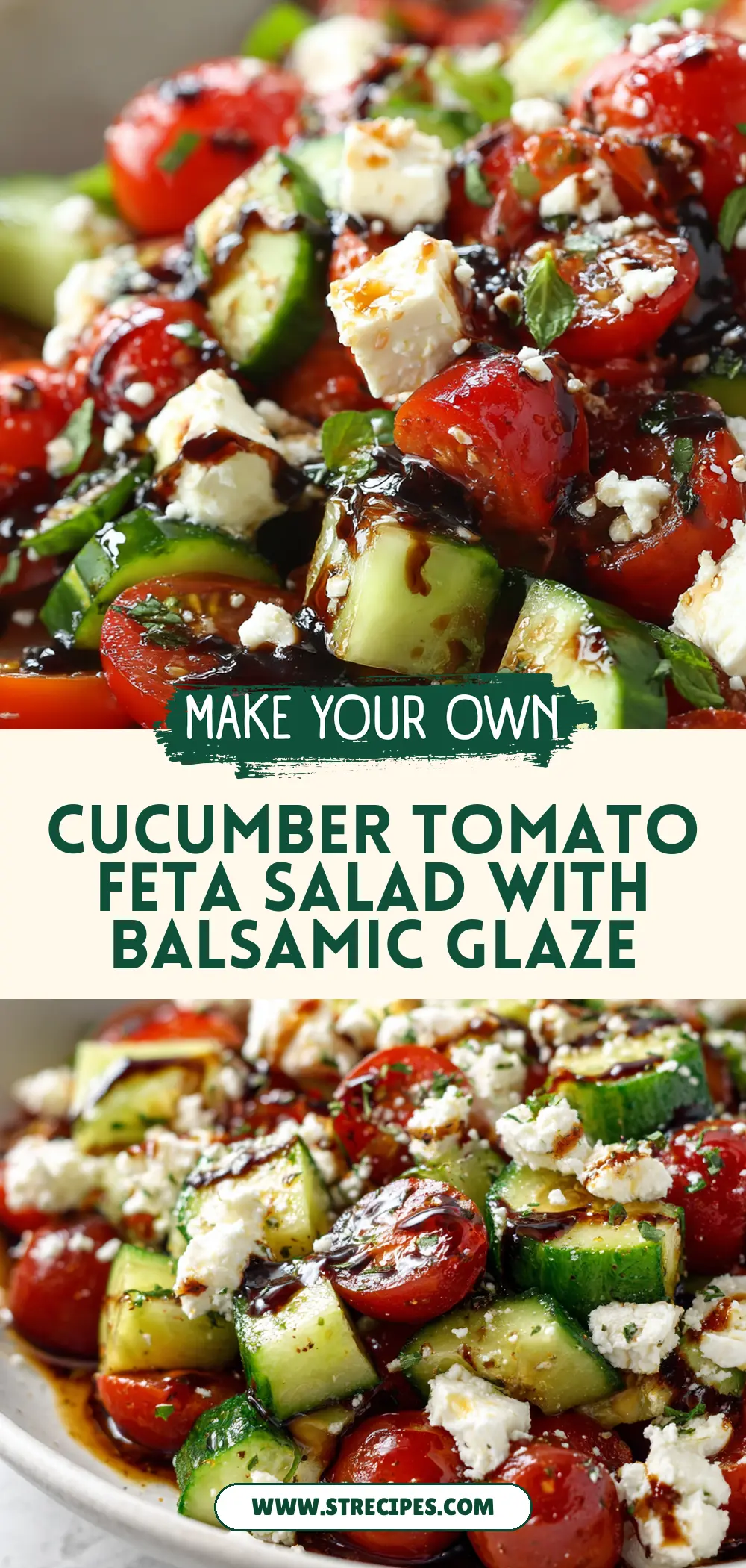 Cucumber Tomato Feta Salad with Balsamic Glaze Cucumber Tomato Feta Salad with Balsamic Glaze — homemade Cucumber Tomato Feta Salad recipe