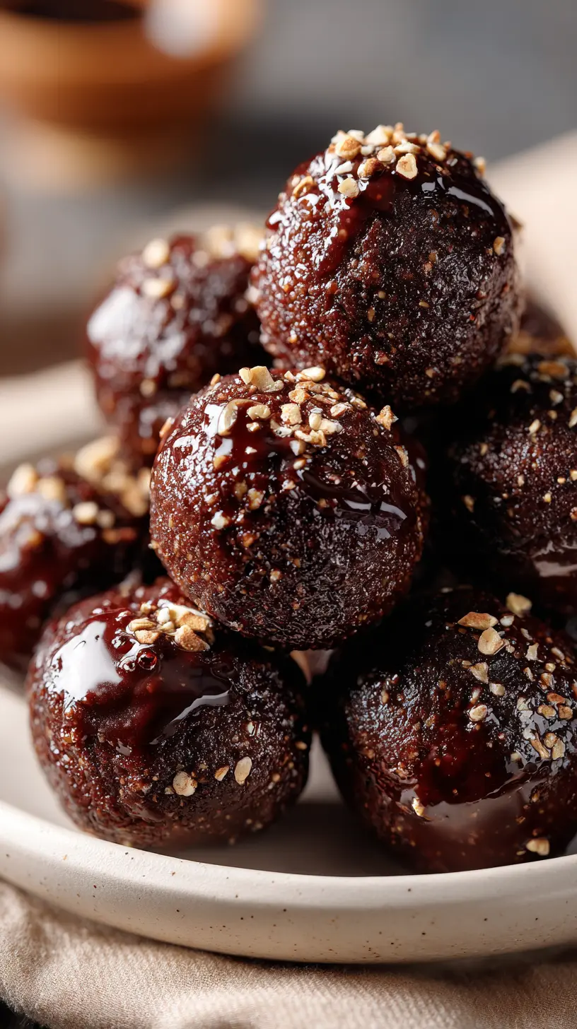 Dark Chocolate Almond Protein Balls Serving suggestion for Dark Chocolate Almond Protein Balls — Dark Chocolate Almond Protein Balls