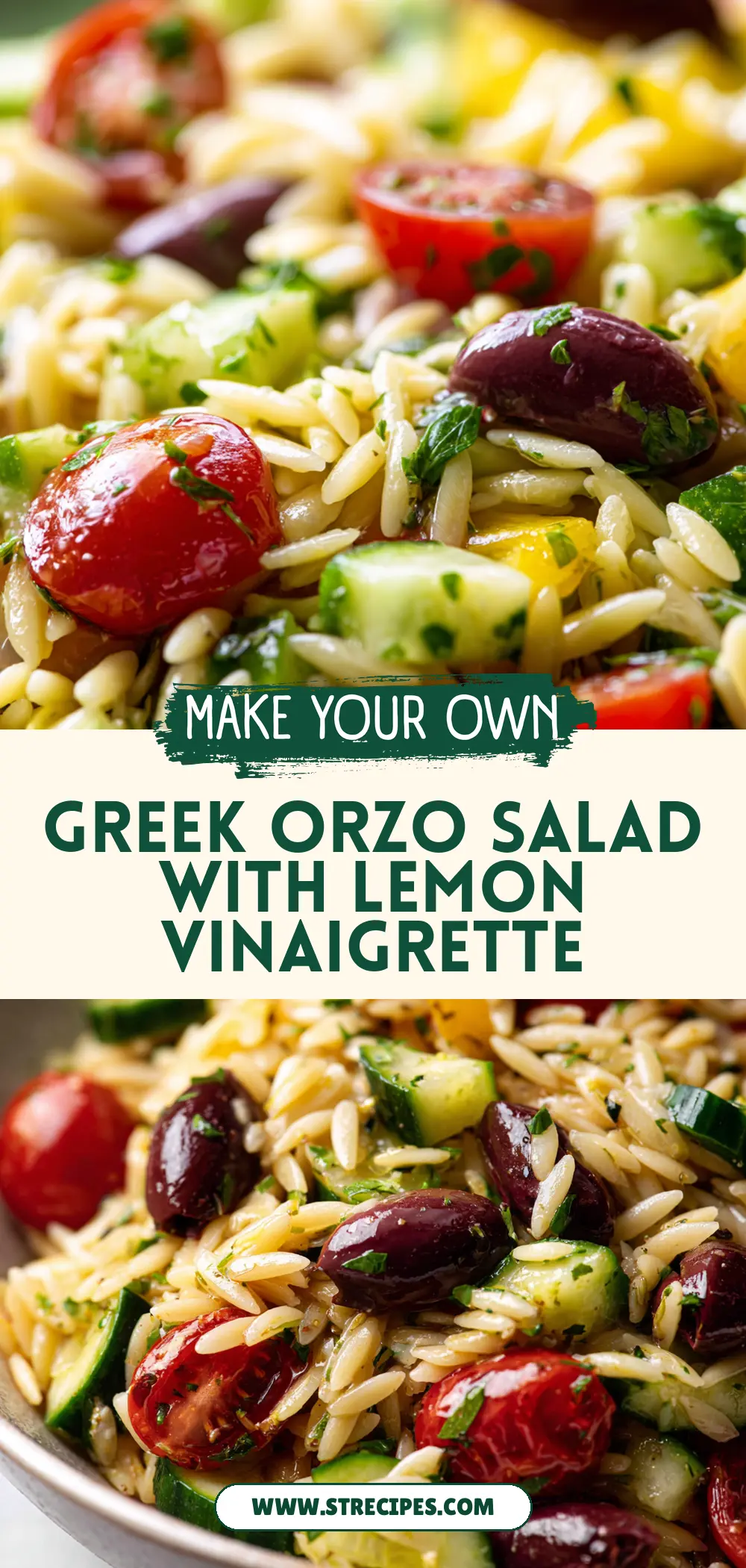 Greek Orzo Salad with Lemon Vinaigrette Greek Orzo Salad with Lemon Vinaigrette — homemade Greek orzo salad recipe