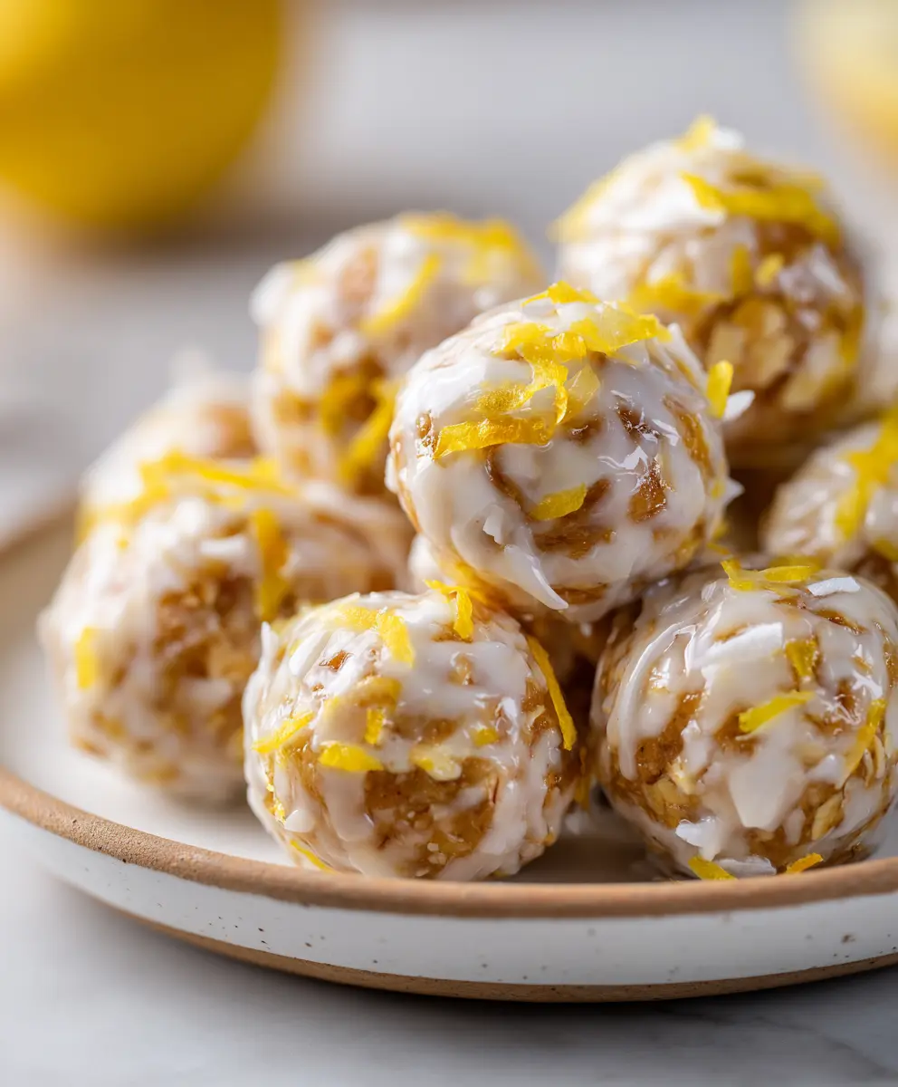 Lemon Coconut Protein Bites — homemade lemon coconut protein bites recipe