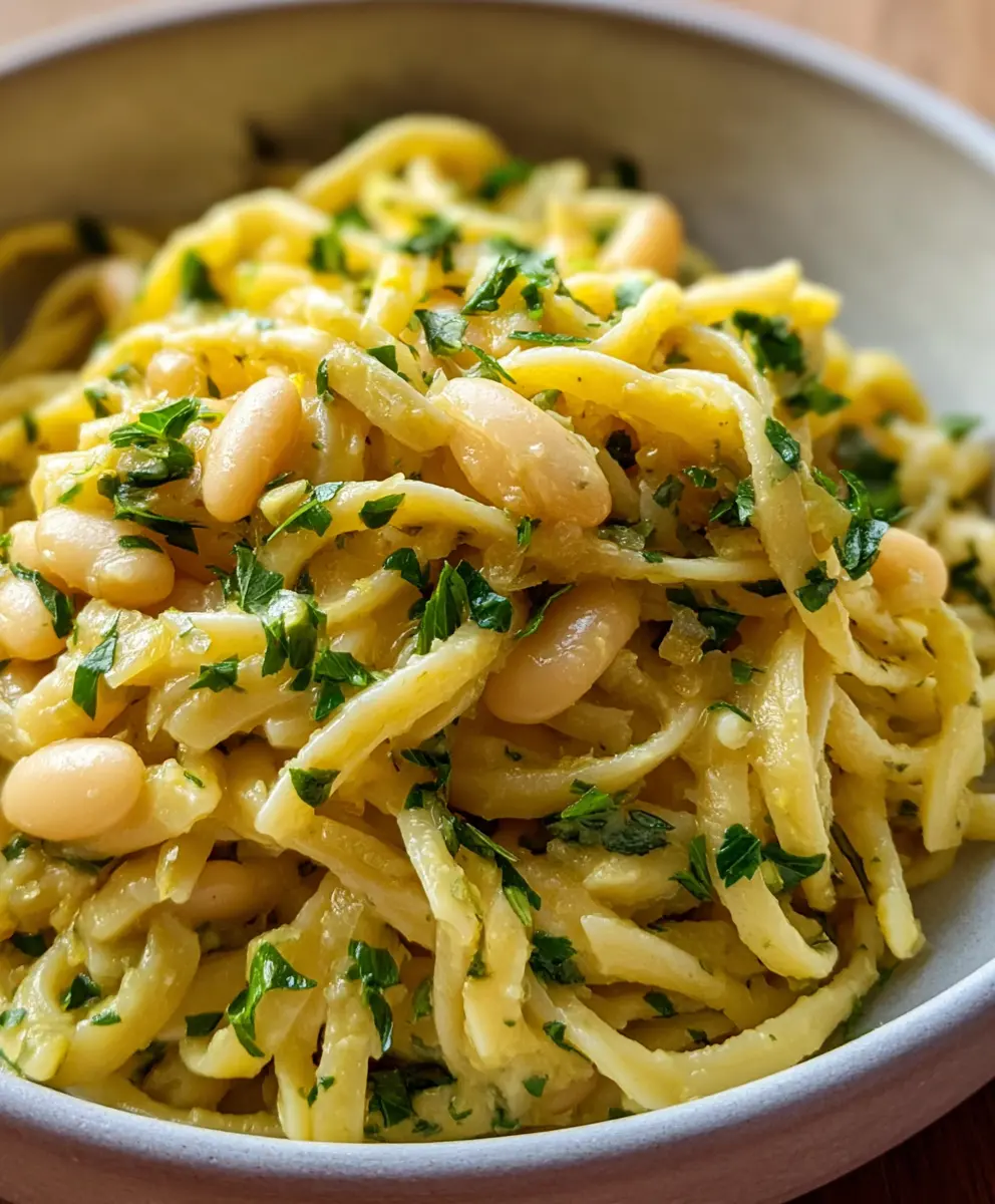 Lemon Garlic White Bean Pasta — homemade Lemon Garlic White Bean Pasta recipe