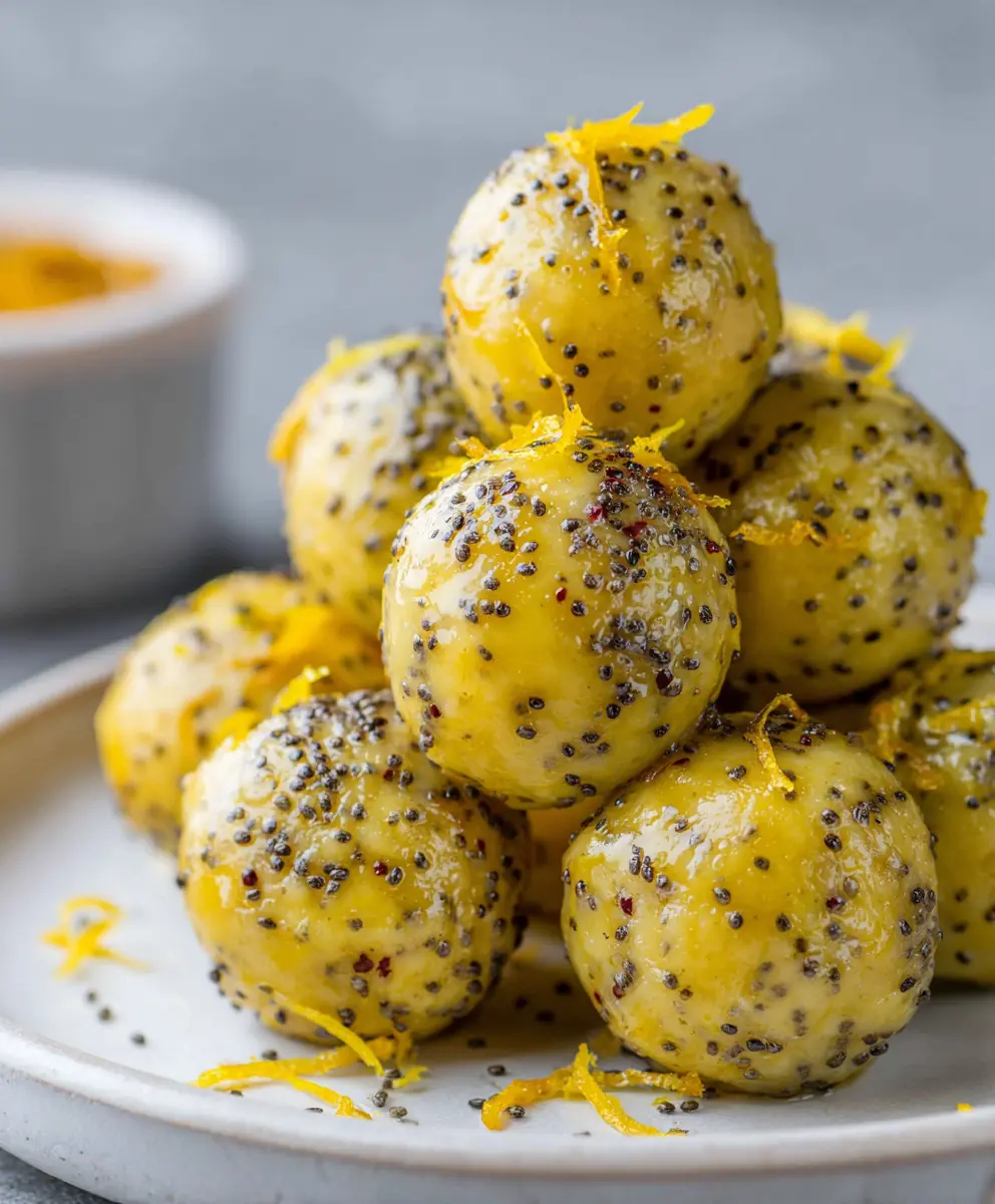 Lemon Poppyseed Protein Bites — homemade lemon poppyseed protein bites recipe