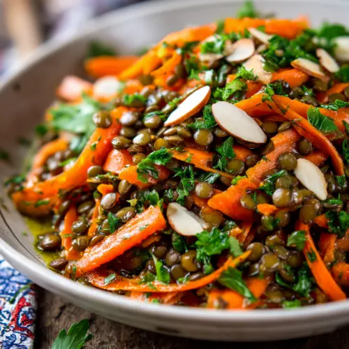 Moroccan Spiced Lentil and Carrot Salad — homemade Moroccan spiced lentil and carrot salad recipe