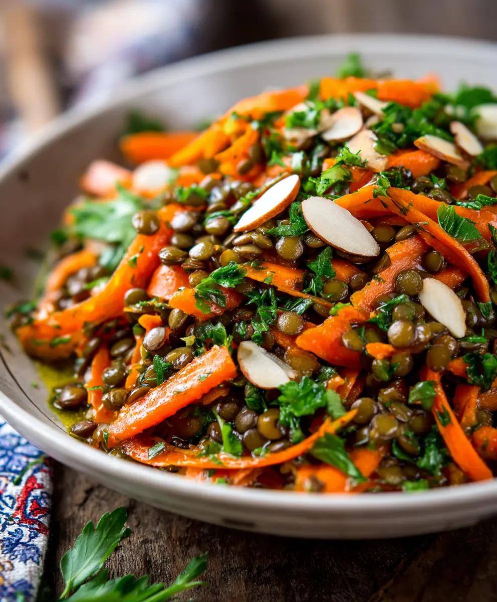 Moroccan Spiced Lentil and Carrot Salad — homemade Moroccan spiced lentil and carrot salad recipe