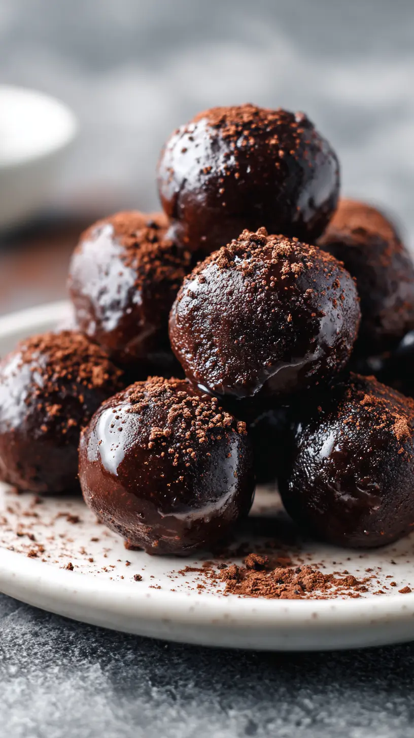 No-Bake Brownie Batter Protein Balls Serving suggestion for No-Bake Brownie Batter Protein Balls — no-bake brownie batter protein balls
