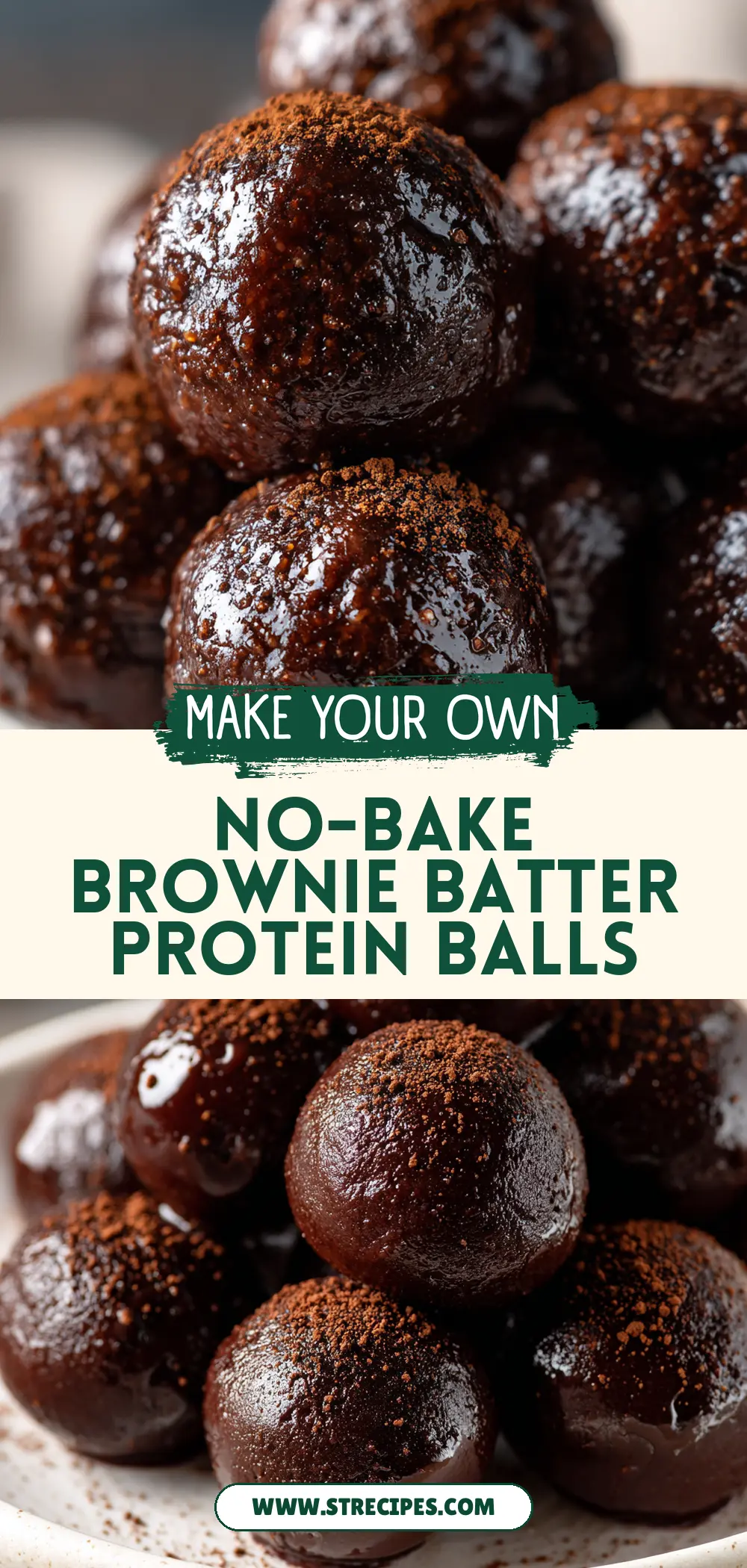 No-Bake Brownie Batter Protein Balls No-Bake Brownie Batter Protein Balls — homemade no-bake brownie batter protein balls recipe