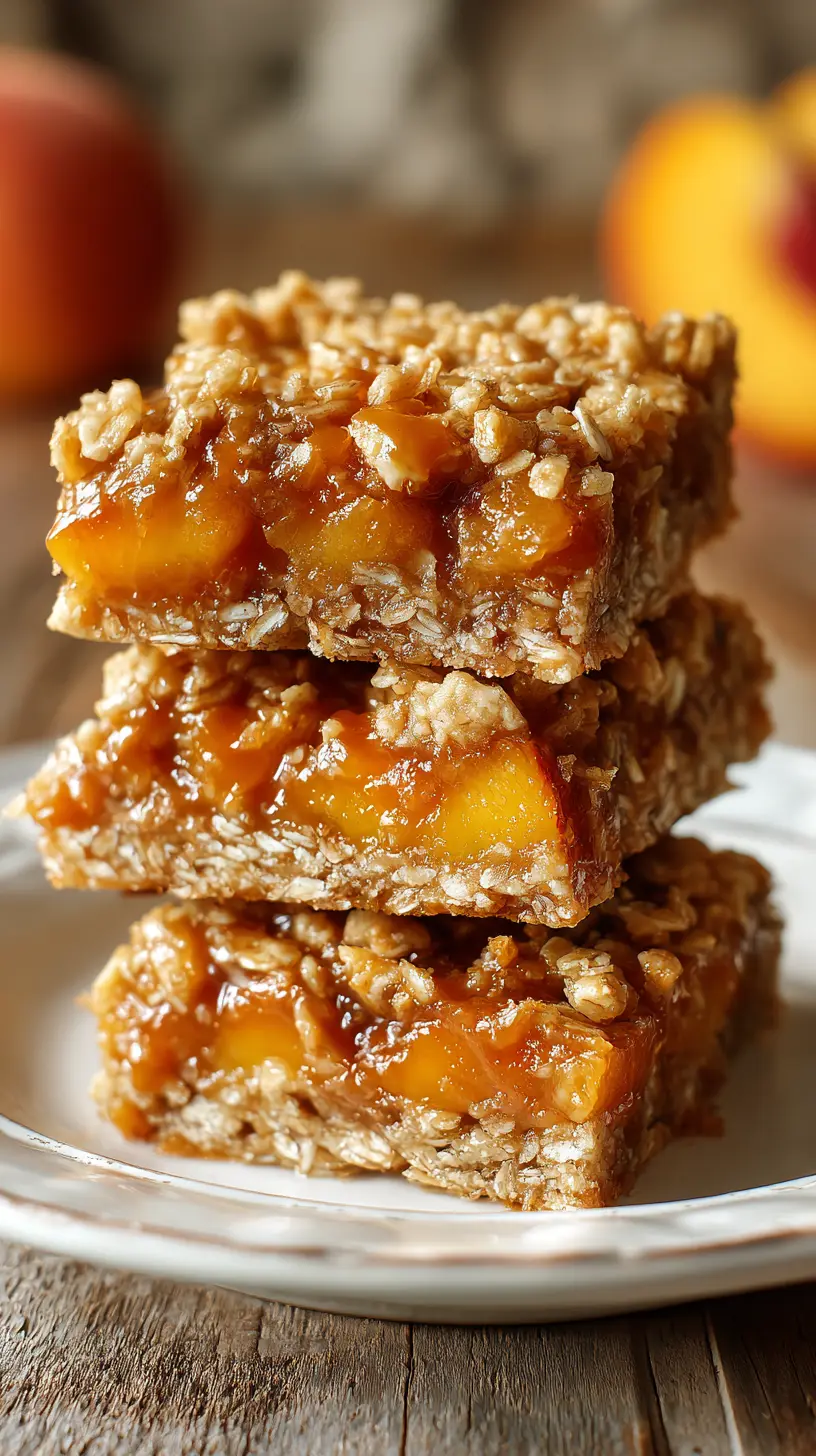 Peach Cobbler Oatmeal Bars Step-by-step preparation of Peach Cobbler Oatmeal Bars (Peach Cobbler Oatmeal Bars)
