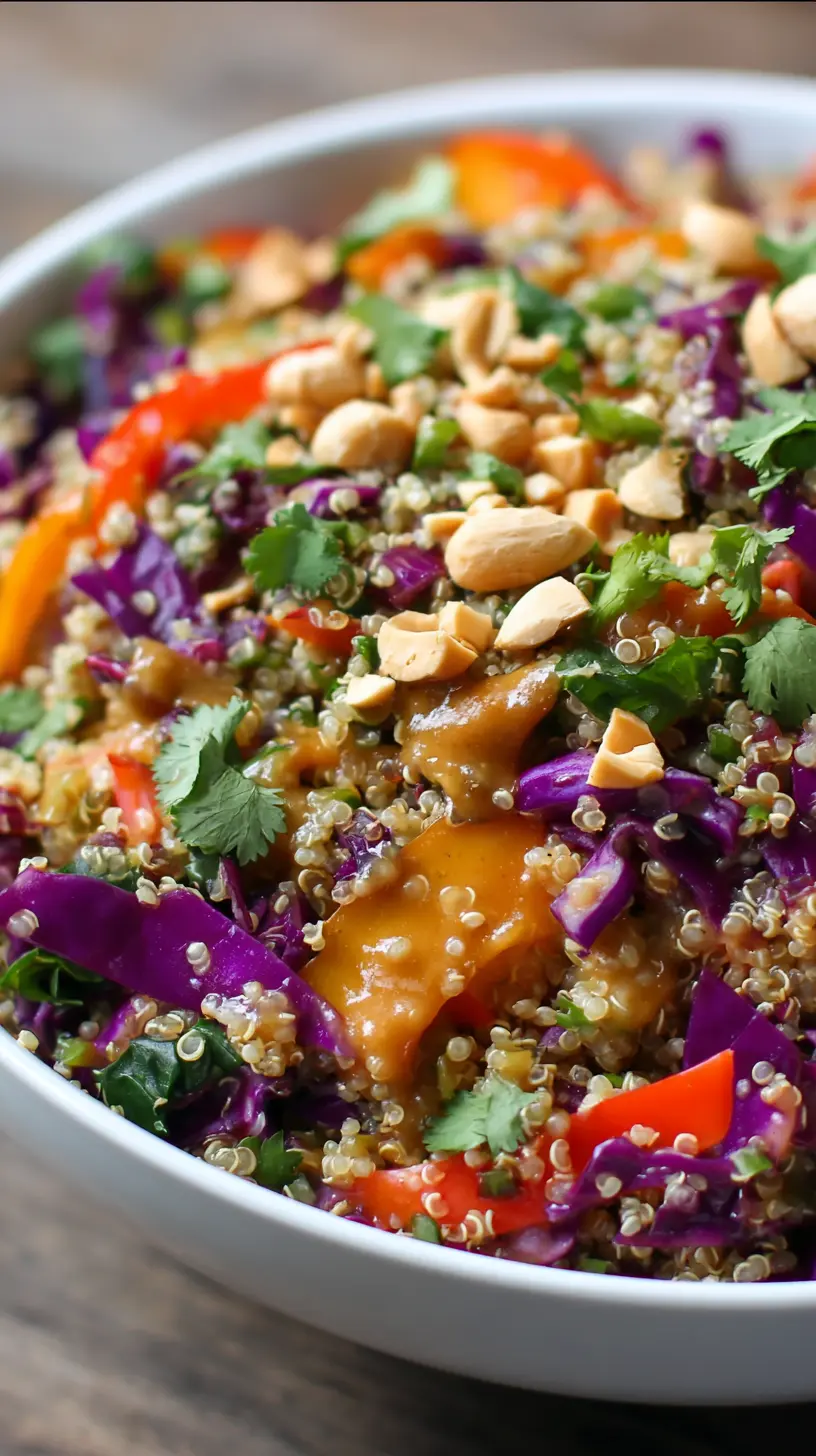 Rainbow Quinoa Salad with Peanut Dressing Step-by-step preparation of Rainbow Quinoa Salad with Peanut Dressing (Rainbow Quinoa Salad)