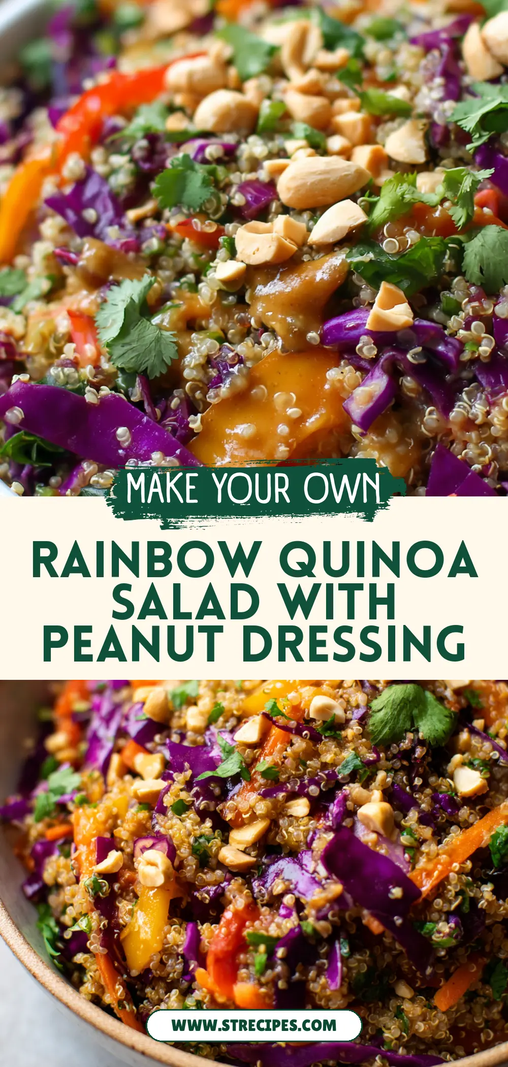 Rainbow Quinoa Salad with Peanut Dressing Rainbow Quinoa Salad with Peanut Dressing — homemade Rainbow Quinoa Salad recipe