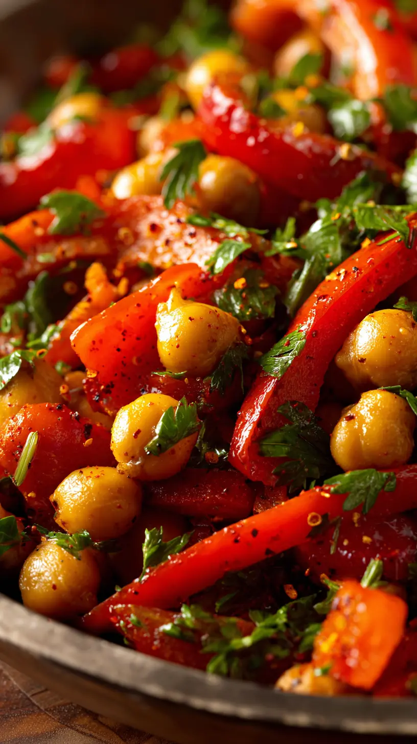 Roasted Red Pepper & Chickpea Salad with Smoked Paprika Serving suggestion for Roasted Red Pepper & Chickpea Salad with Smoked Paprika — roasted red pepper and chickpea salad