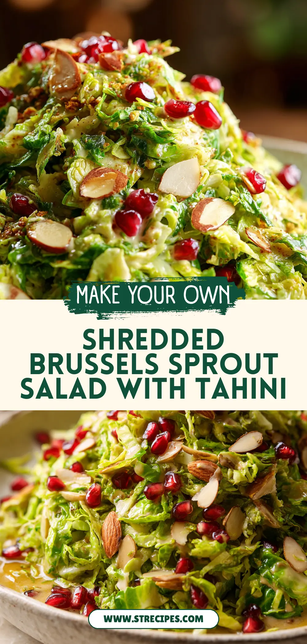 Shredded Brussels Sprout Salad with Tahini Shredded Brussels Sprout Salad with Tahini — homemade shredded Brussels sprout salad recipe