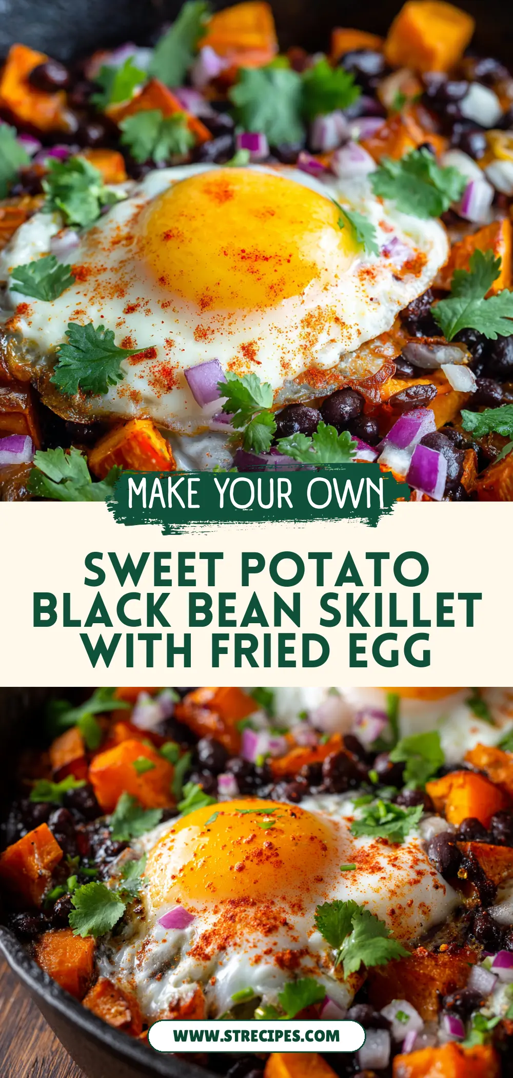 Sweet Potato Black Bean Skillet with Fried Egg Sweet Potato Black Bean Skillet with Fried Egg — homemade sweet potato black bean skillet recipe