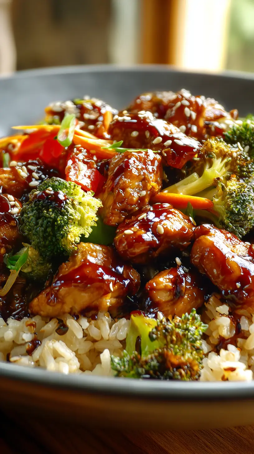 Serving suggestion for Teriyaki Chicken & Veggie Rice Skillet — Teriyaki Chicken & Veggie Rice Skillet