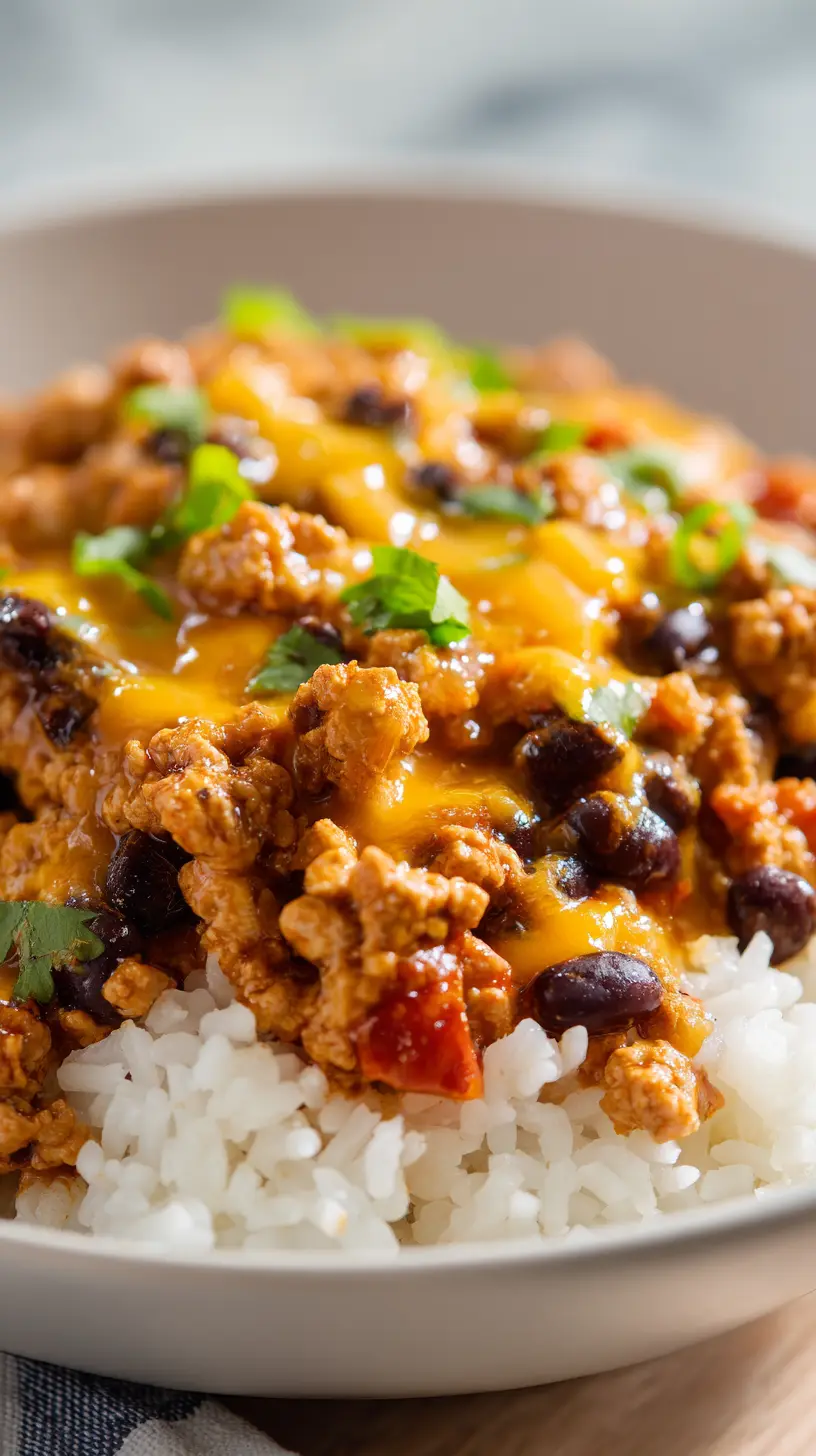 Serving suggestion for Turkey Taco Rice Bowl — Turkey Taco Rice Bowl