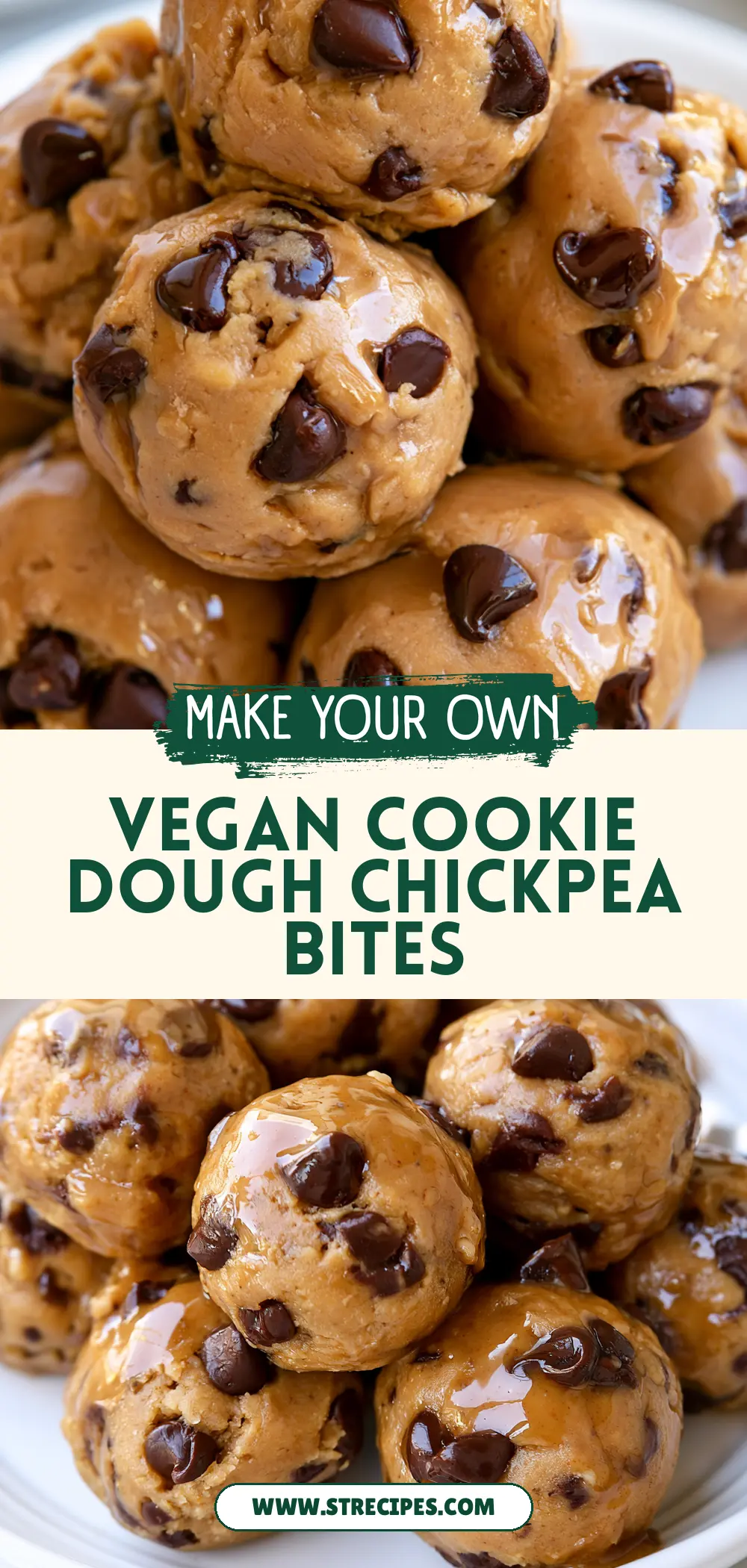 Vegan Cookie Dough Chickpea Bites — homemade vegan cookie dough chickpea bites recipe