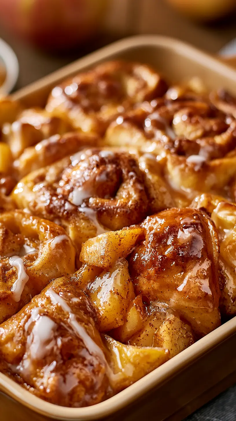 Serving suggestion for Apple Pie Cinnamon Roll Casserole — Apple Pie Cinnamon Roll Casserole