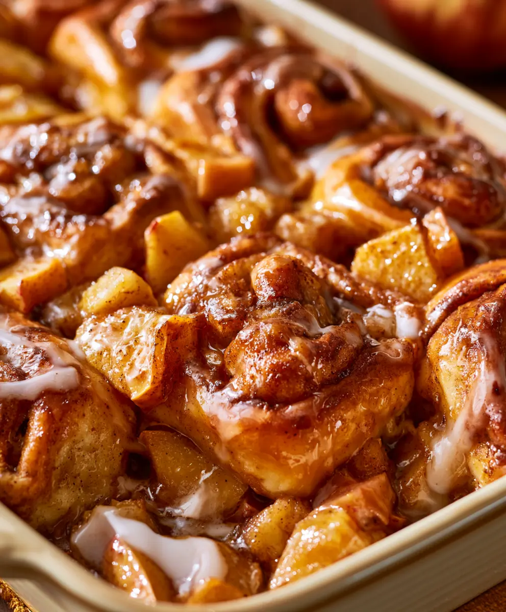 Apple Pie Cinnamon Roll Casserole — homemade Apple Pie Cinnamon Roll Casserole recipe
