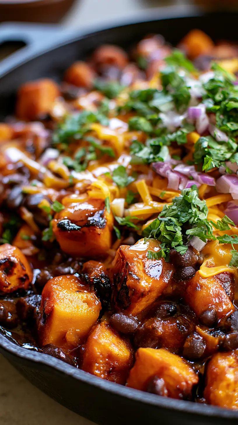 Black Bean and Sweet Potato Enchilada Skillet Step-by-step preparation of Black Bean and Sweet Potato Enchilada Skillet (Black Bean and Sweet Potato Enchilada Skillet)
