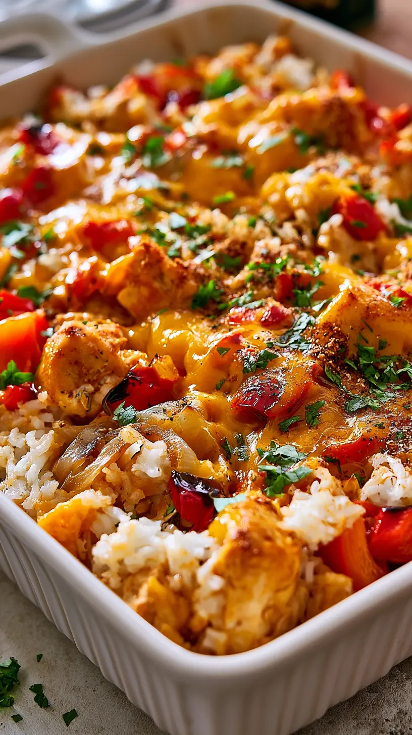 Step-by-step preparation of Cheesy Fajita Chicken and Rice Casserole (cheesy fajita chicken and rice casserole)