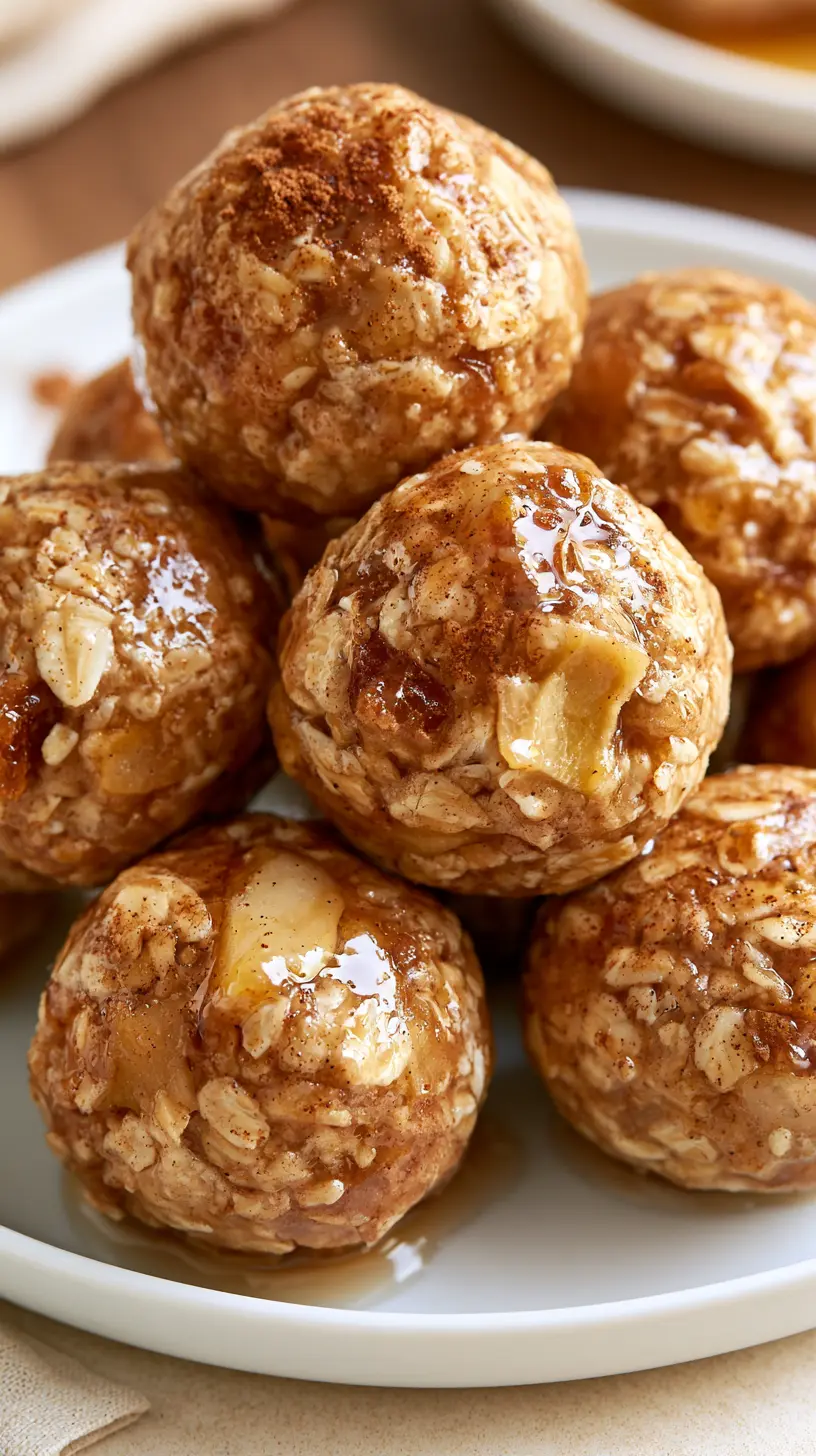Cinnamon Apple Pie Energy Bites Serving suggestion for Cinnamon Apple Pie Energy Bites — cinnamon apple pie energy bites