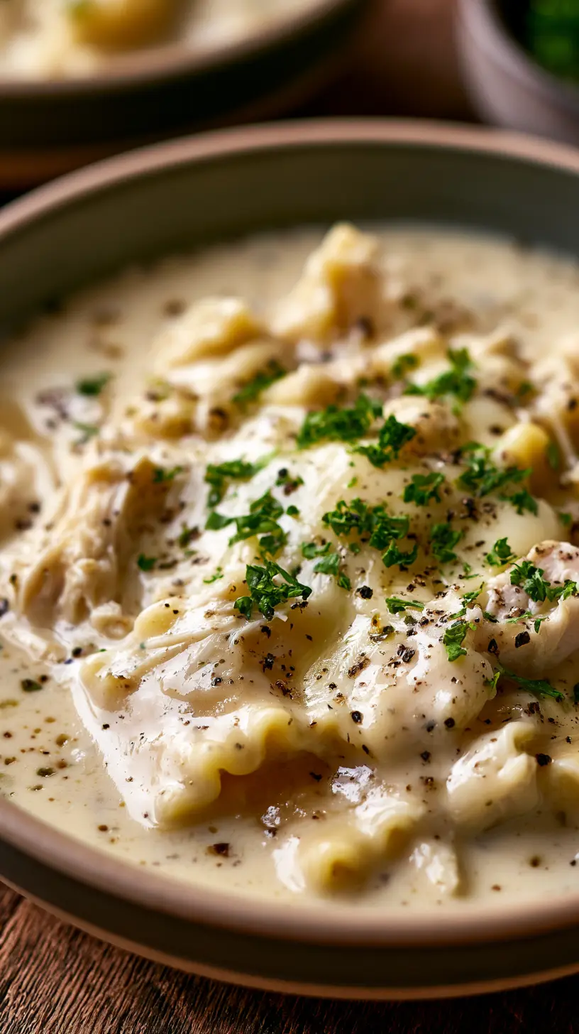Creamy White Chicken Lasagna Soup Step-by-step preparation of Creamy White Chicken Lasagna Soup (white chicken lasagna soup)