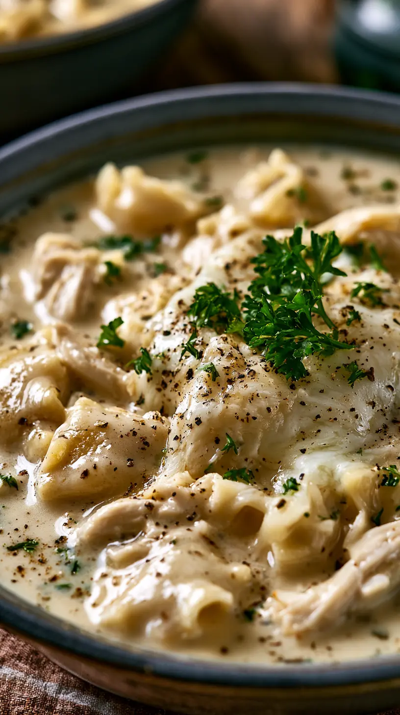 Creamy White Chicken Lasagna Soup Serving suggestion for Creamy White Chicken Lasagna Soup — white chicken lasagna soup