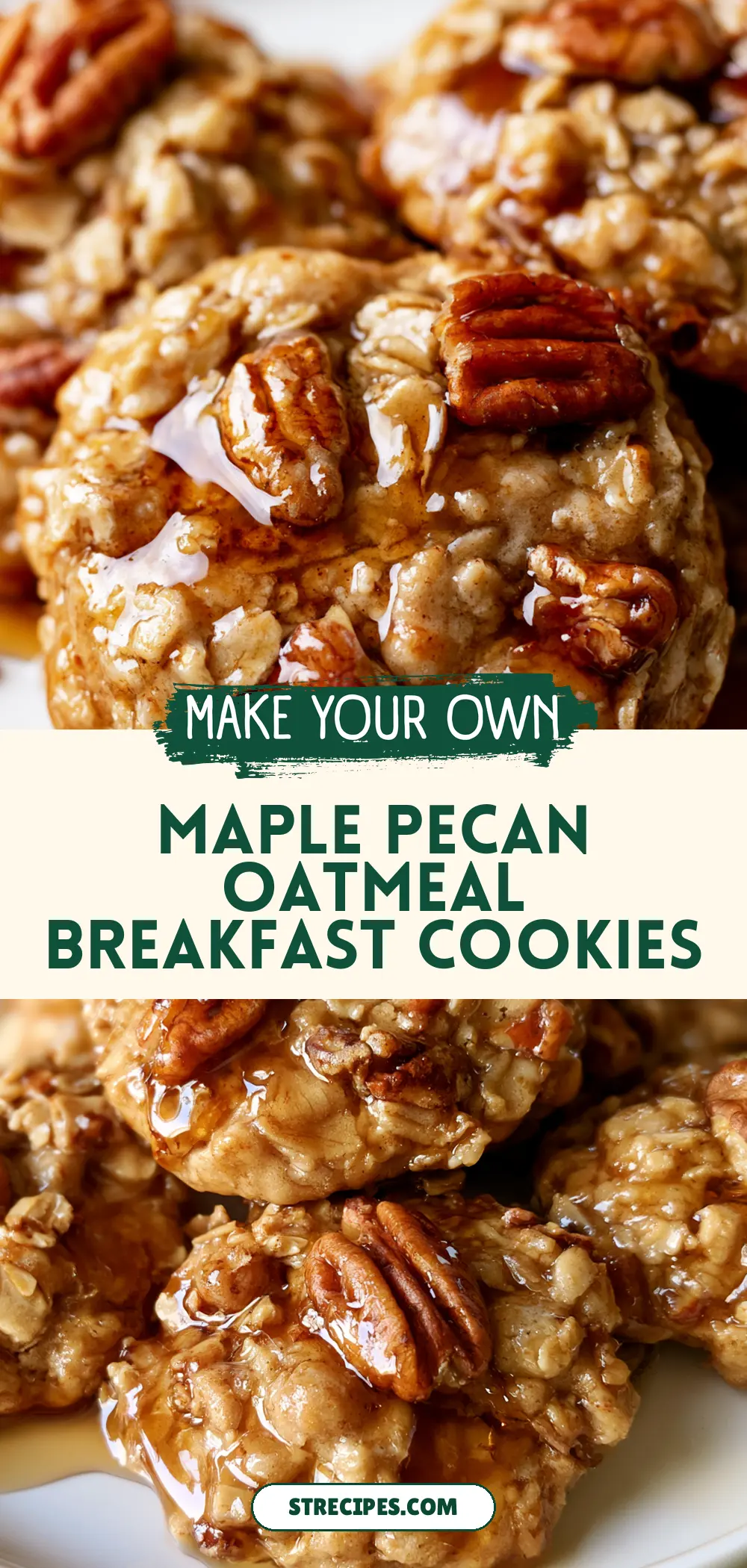 Maple Pecan Oatmeal Breakfast Cookies — homemade maple pecan oatmeal breakfast cookies recipe