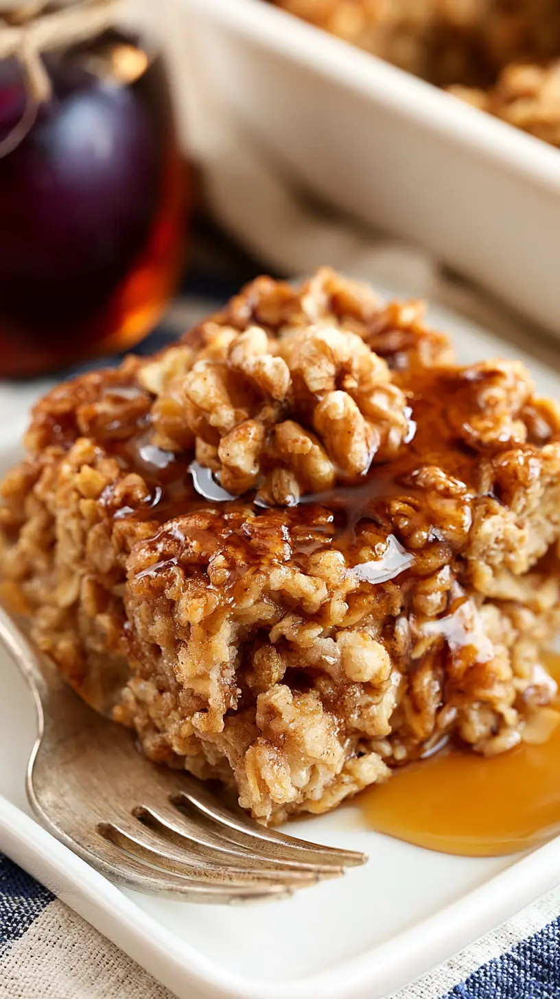 Maple Walnut Oatmeal Bake Step-by-step preparation of Maple Walnut Oatmeal Bake (Maple Walnut Oatmeal Bake)