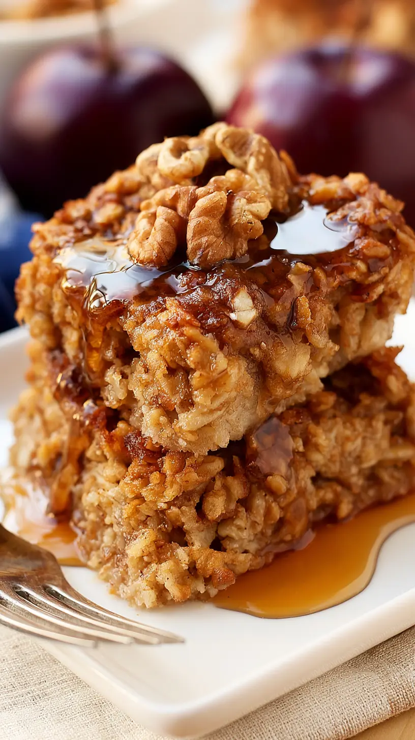 Maple Walnut Oatmeal Bake Serving suggestion for Maple Walnut Oatmeal Bake — Maple Walnut Oatmeal Bake