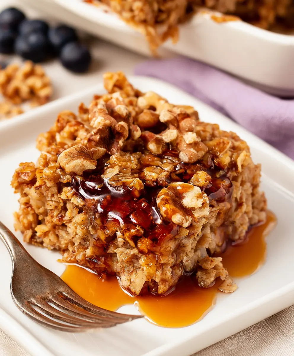 Maple Walnut Oatmeal Bake — homemade Maple Walnut Oatmeal Bake recipe