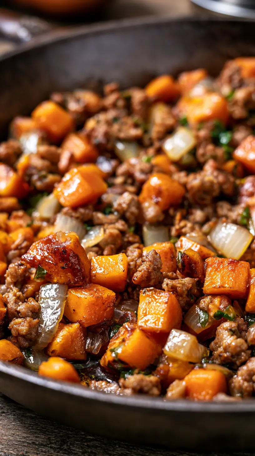 One-Pan Ground Turkey and Sweet Potato Skillet Step-by-step preparation of One-Pan Ground Turkey and Sweet Potato Skillet (ground turkey and sweet potato skillet)
