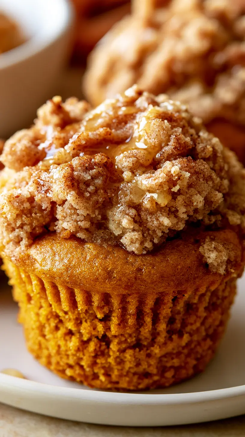 Serving suggestion for Pumpkin Cinnamon Streusel Muffins — Pumpkin Cinnamon Streusel Muffins