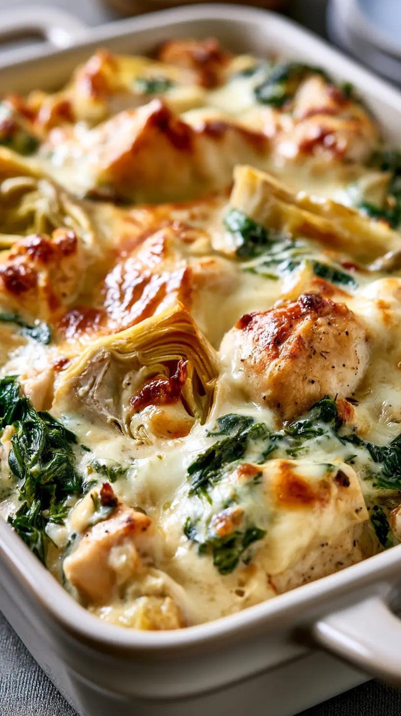 Spinach Artichoke Chicken Casserole Step-by-step preparation of Spinach Artichoke Chicken Casserole (Spinach Artichoke Chicken Casserole)
