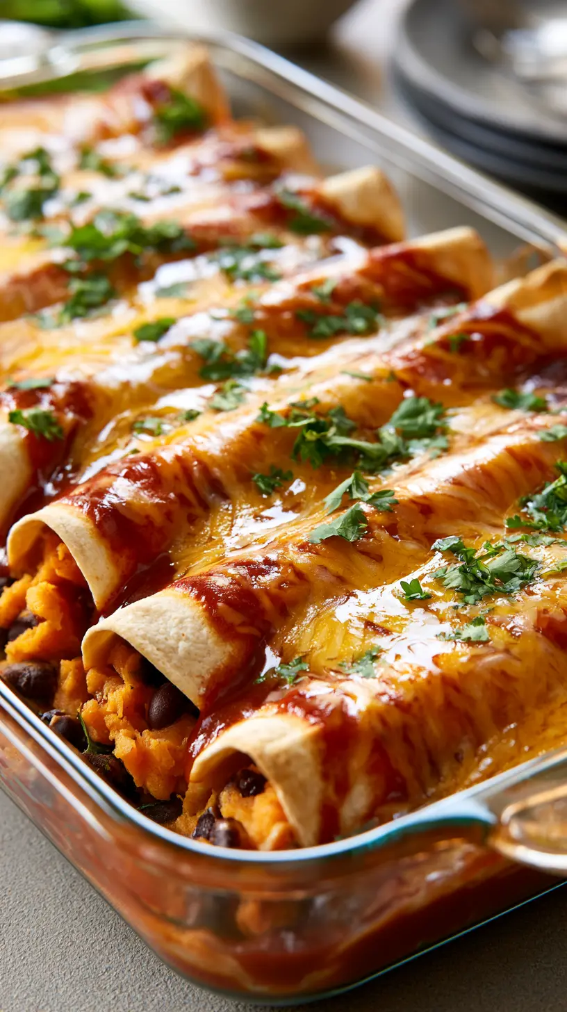 Sweet Potato Black Bean Enchilada Casserole Step-by-step preparation of Sweet Potato Black Bean Enchilada Casserole (sweet potato black bean enchilada casserole)